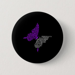 Fibromyalgia Awareness Warrior Support Purple Ribb 6 Cm Round Badge