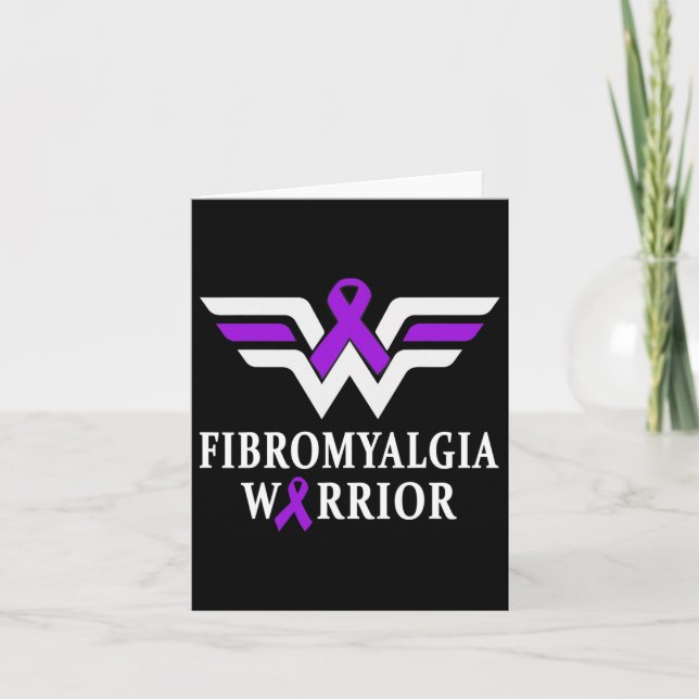 Fibromyalgia Awareness Warrior Support Purple Ribb Card (Front)