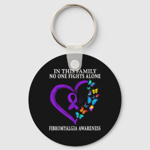 Fibromyalgia Awareness Warrior Support Purple Ribb Key Ring