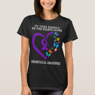 Fibromyalgia Awareness Warrior Support Purple Ribb T-Shirt