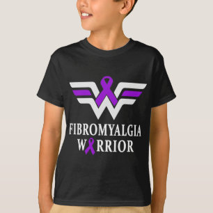 Fibromyalgia Awareness Warrior Support Purple Ribb T-Shirt