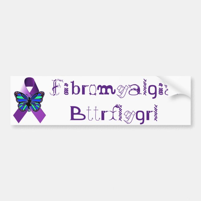 Fibromyalgia Bttrflygrl Bumper Sticker (Front)