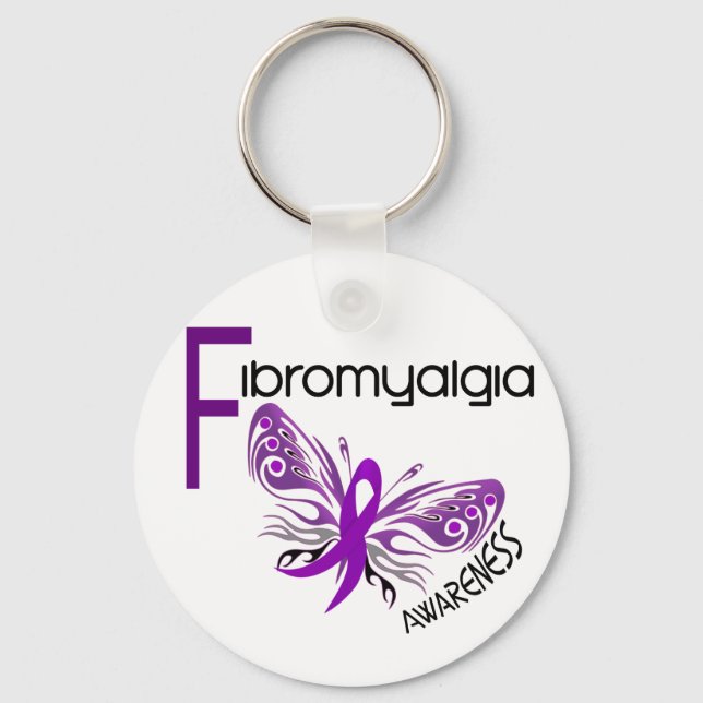 Fibromyalgia BUTTERFLY 3 Key Ring (Front)