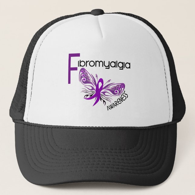Fibromyalgia BUTTERFLY 3 Trucker Hat (Front)