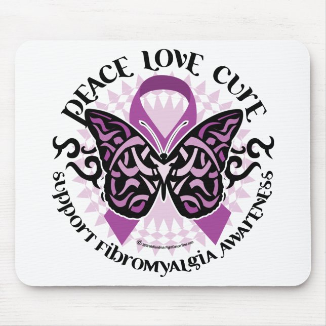Fibromyalgia Butterfly Tribal Mouse Pad (Front)