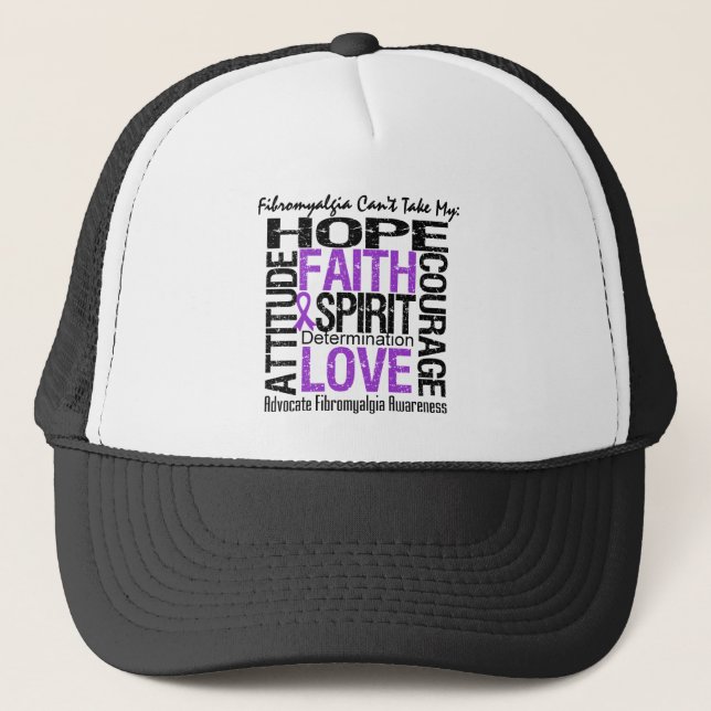 Fibromyalgia Can't Take My Hope Collage Trucker Hat (Front)
