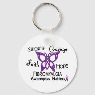 Fibromyalgia Celtic Butterfly 3 Key Ring