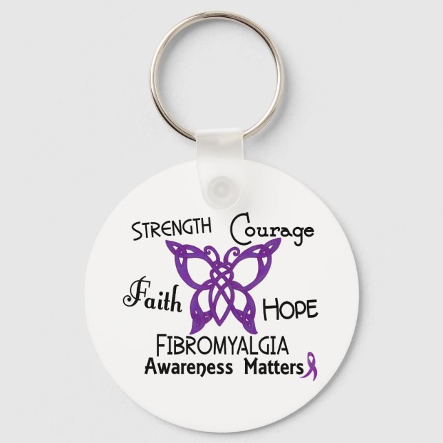 Fibromyalgia Celtic Butterfly 3 Key Ring (Front)