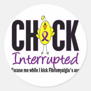 Fibromyalgia Chick Interrupted Classic Round Sticker
