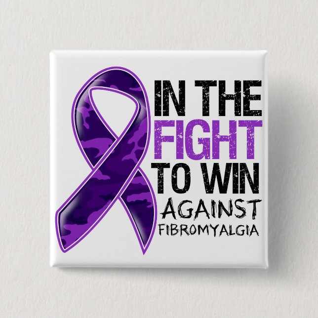 Fibromyalgia - Fight To Win 15 Cm Square Badge (Front)