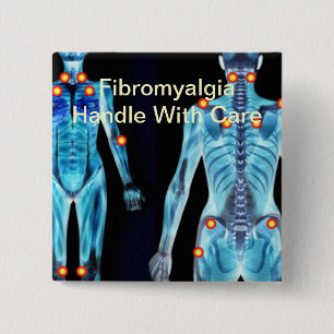 Fibromyalgia - Handle With Care 15 Cm Square Badge