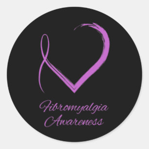 Fibromyalgia Heart Fibromyalgia Awareness Classic Round Sticker