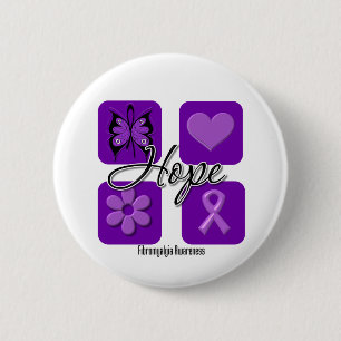 Fibromyalgia Hope Love Inspire Awareness 6 Cm Round Badge