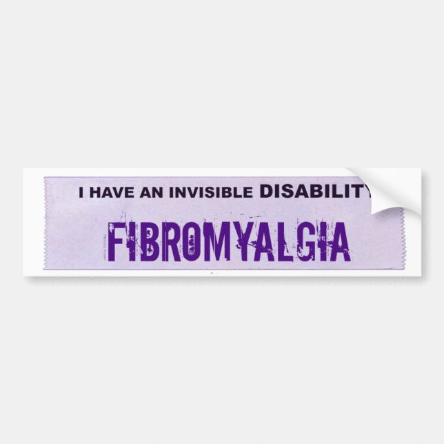FIBROMYALGIA Invisible Disability Bumper Sticker (Front)