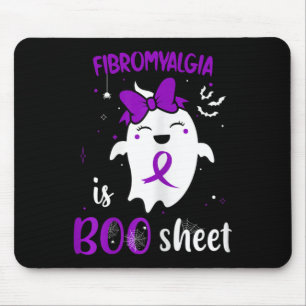 Fibromyalgia Is Boo Sheet Halloween Cute Ghost Pur Mouse Pad