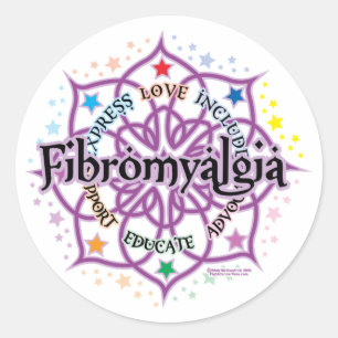 Fibromyalgia Lotus Classic Round Sticker