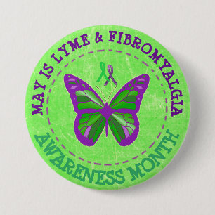 Fibromyalgia & Lyme Awareness Month Ribbon Button