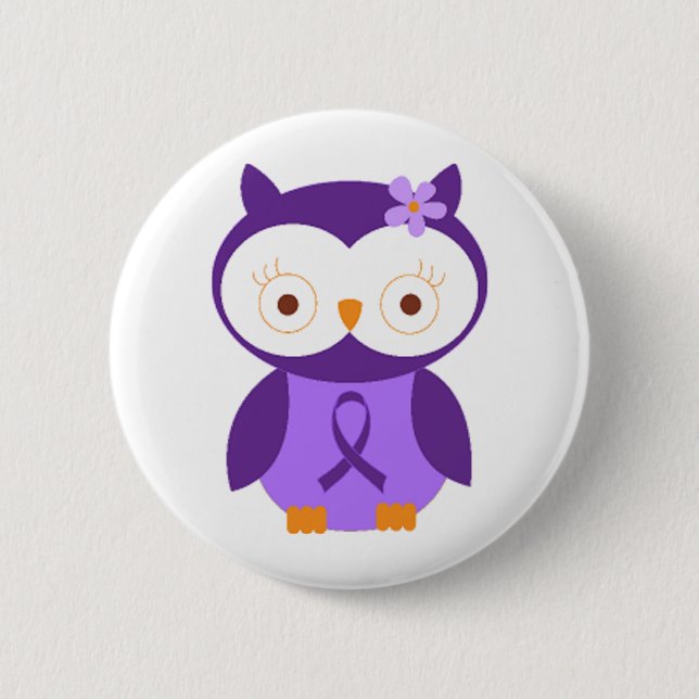 Fibromyalgia Owl 6 Cm Round Badge (Front)