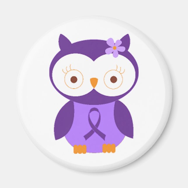 Fibromyalgia Owl Magnet (Front)