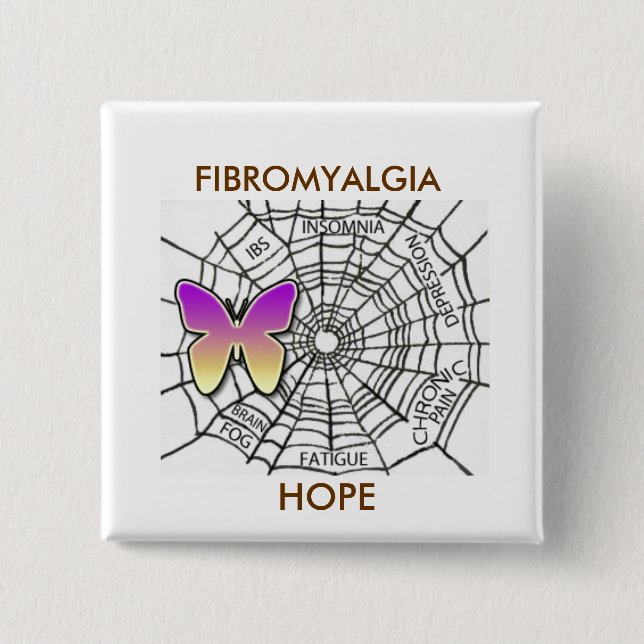 FIBROMYALGIA PIN OF HOPE - WHITE (Front)