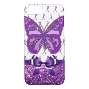 Fibromyalgia Purple Awareness Butterfly Ribbon iPhone 8/7 Case