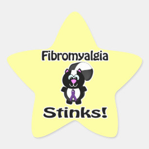 Fibromyalgia Stinks Skunk Awareness Design Star Sticker