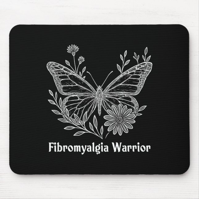 Fibromyalgia Warrior Awareness Butterfly Invisible Mouse Pad (Front)