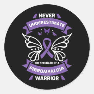 Fibromyalgia Warrior Awareness Classic Round Sticker