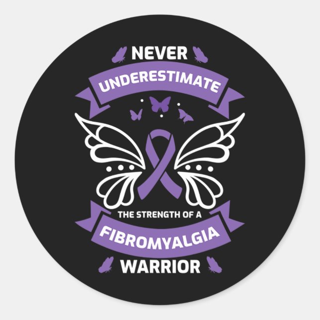 Fibromyalgia Warrior Awareness  Classic Round Sticker (Front)