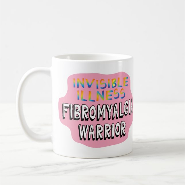 Fibromyalgia Warrior Awareness disability fighter Coffee Mug (Left)