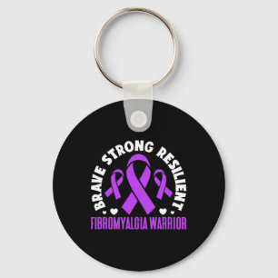 Fibromyalgia Warrior Brave Strong Resilient Fibro  Key Ring