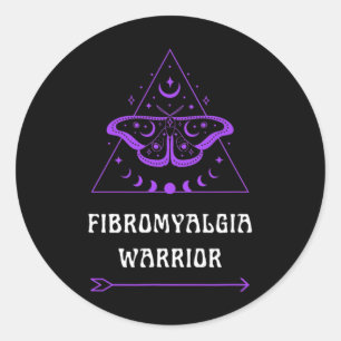 Fibromyalgia Warrior Chronic Illness Awareness Pur Classic Round Sticker