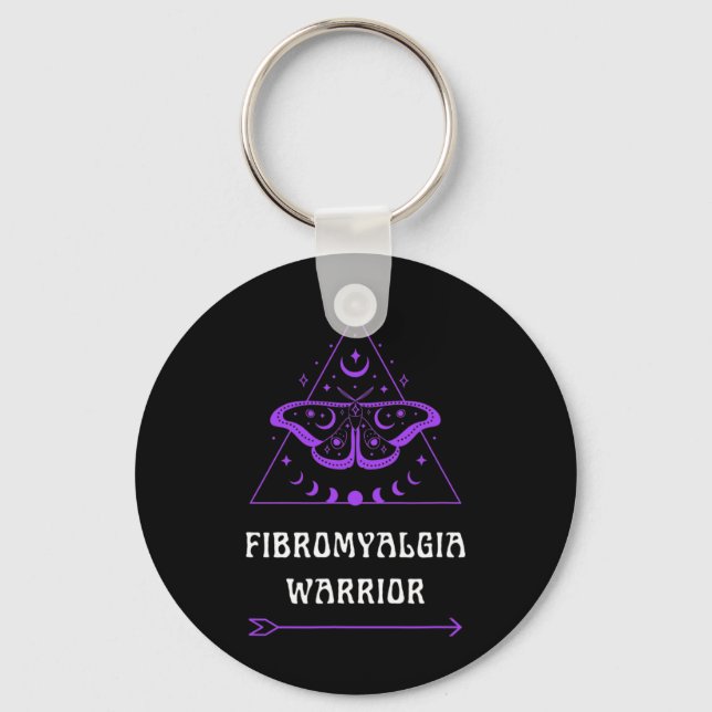 Fibromyalgia Warrior Chronic Illness Awareness Pur Key Ring (Front)