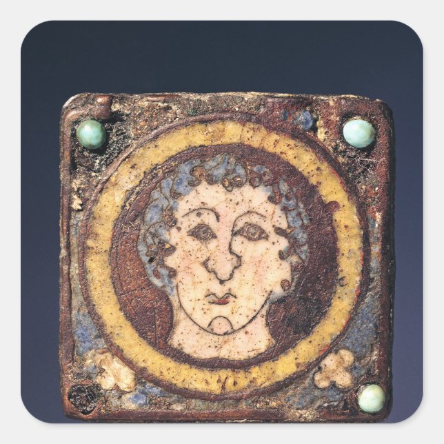 Fibula with the face of a young man square sticker (Front)