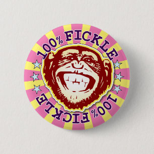 Fickle 100% Funny Funky Monkey Badge