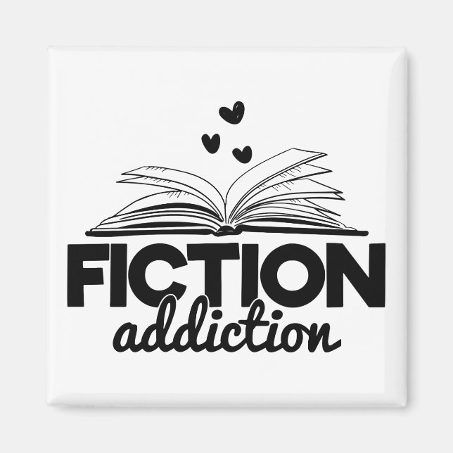 Fiction Addiction Bookworm Reading Quote Book Magnet (Front)