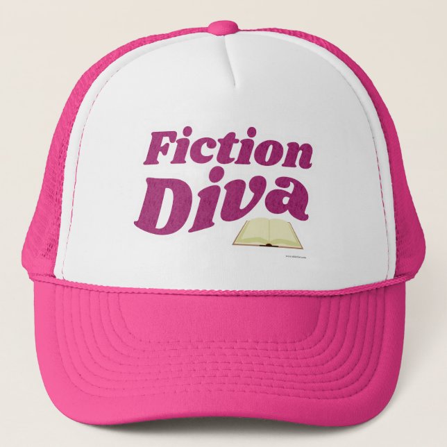 Fiction Diva Sassy Author Design Writer Slogan Trucker Hat (Front)