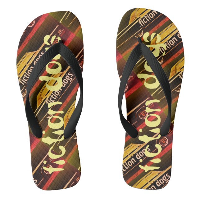 fiction dogs flip flops (Footbed)