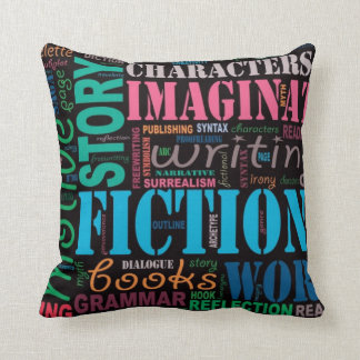 Fiction Writer's Word Art Throw Pillow