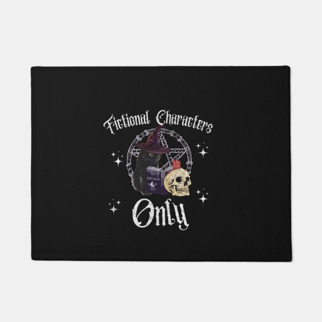Fictional Characters Only Funny Cat Reading Spellb Doormat (Front)