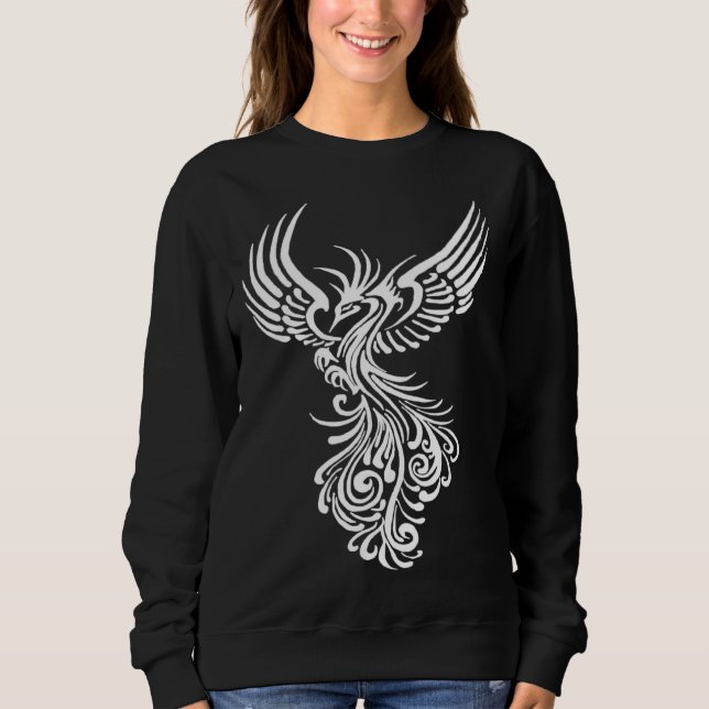 Fictional Phoenix Creature In Flight Artistic Illu Sweatshirt (Front)