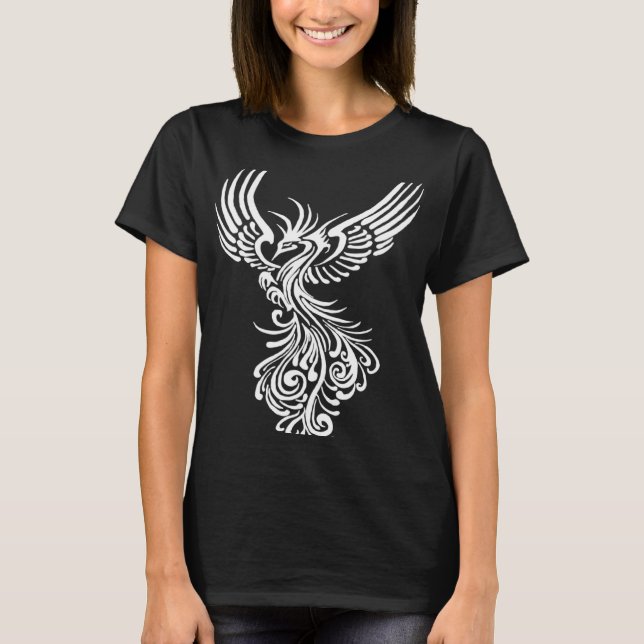 Fictional Phoenix Creature In Flight Artistic Illu T-Shirt (Front)