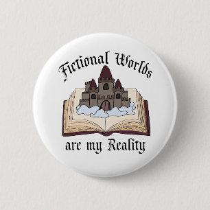 Fictional Words Are My Reality Book Lover 6 Cm Round Badge