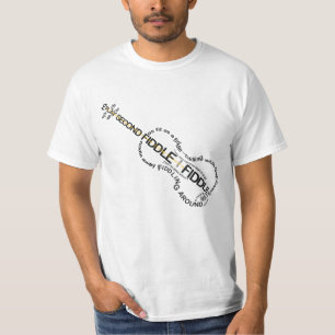 Fiddle Expressions Word Art Violin Shape T-Shirt