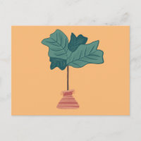 Fiddle Fig Tree Green Potted Plant Illustration