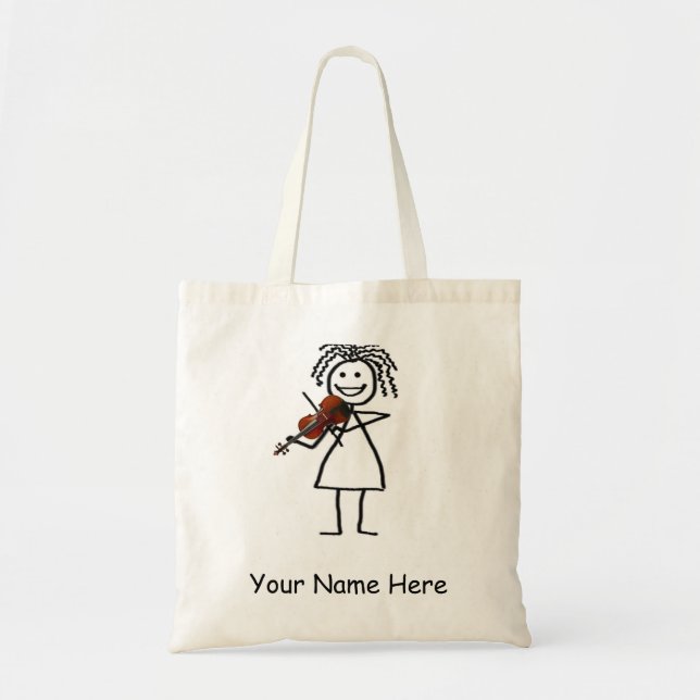 Fiddle Kid Stick Figure Tote Bag (Front)