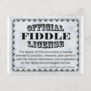 Fiddle License Postcard