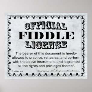 Fiddle License Poster