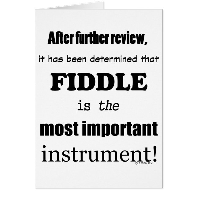 Fiddle Most Important Instrument (Front)