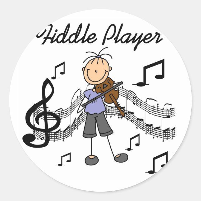 Fiddle Player Stickers Sticker (Front)